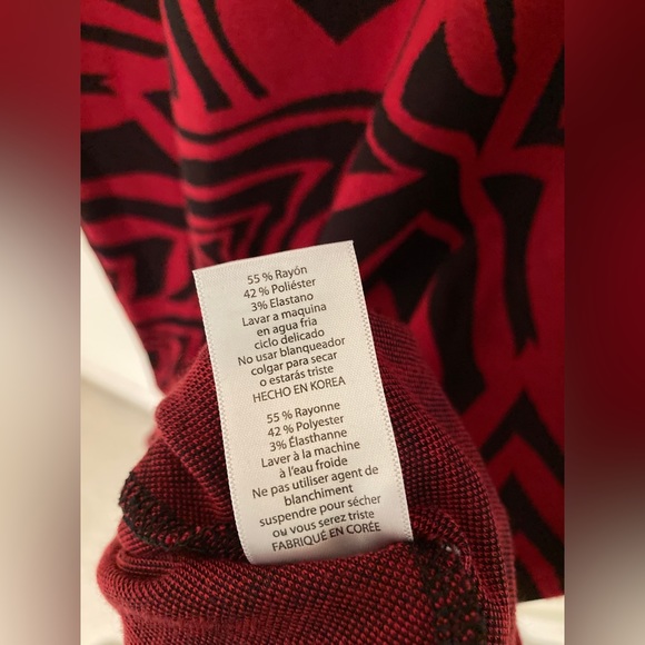 LuLaRoe Julia Dress — Red/Black Tribal Print, size S. - Picture 6 of 6